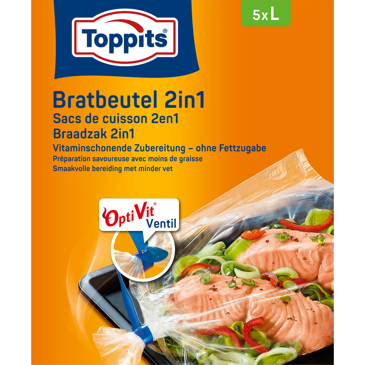 Toppits Bratbeutel 2in1 L Verpackung Vorderseite