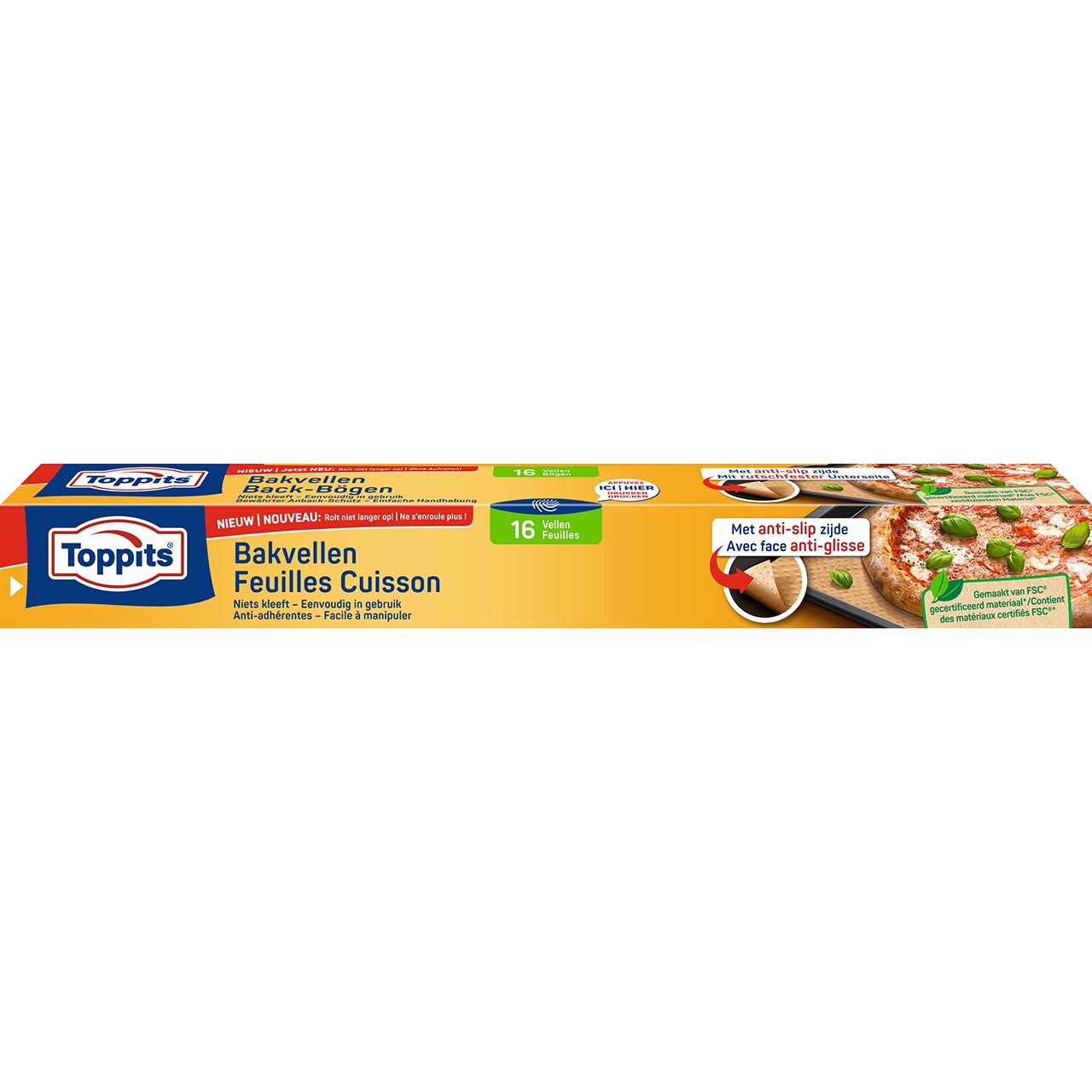 Toppits, Stay Flat Baking Paper, September 2026, Packshot, BE, NL, GS1