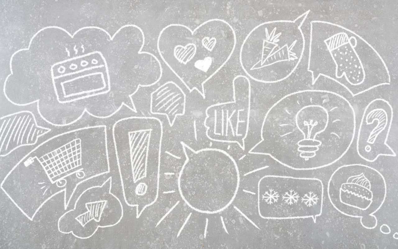 Krijttekeningen van symbolen 