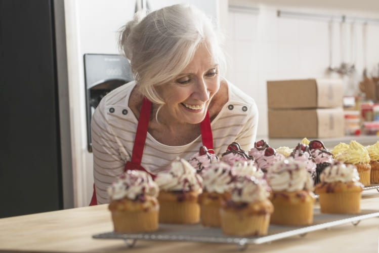 Versgebakken muffins in Flower Muffin-vormpjes van Toppits®