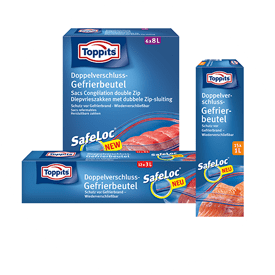 Diepvrieszakjes met Safeloc® van Toppits®